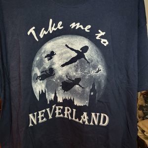 Peter Pan Graphic Tee Take Me To Neverland SS Navy - Size 2XL